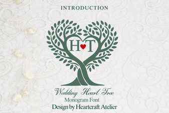 Elegant Wedding Heart Tree Font for Romantic Invitations