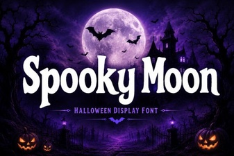 Spooky Moon Font for Halloween Designs and Creative Projects